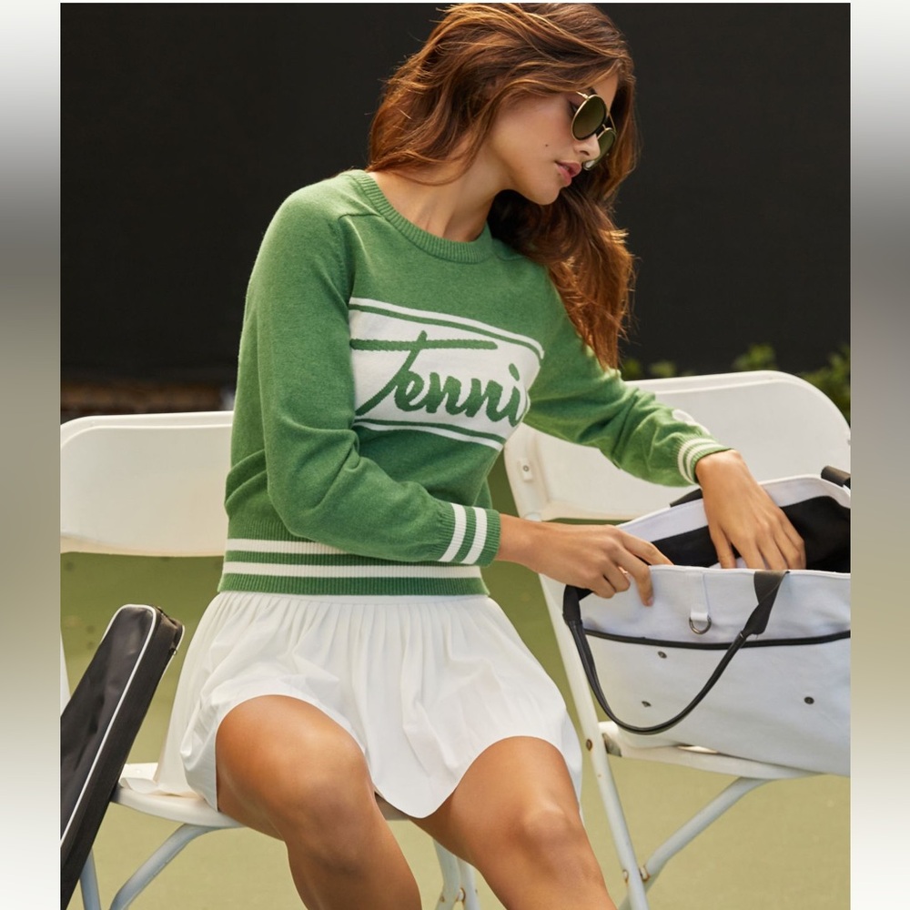 Stateside NWT Cotton/Cashmere Sz M (runs a bit small) Tennis Sweater, classic - Picture 9 of 15
